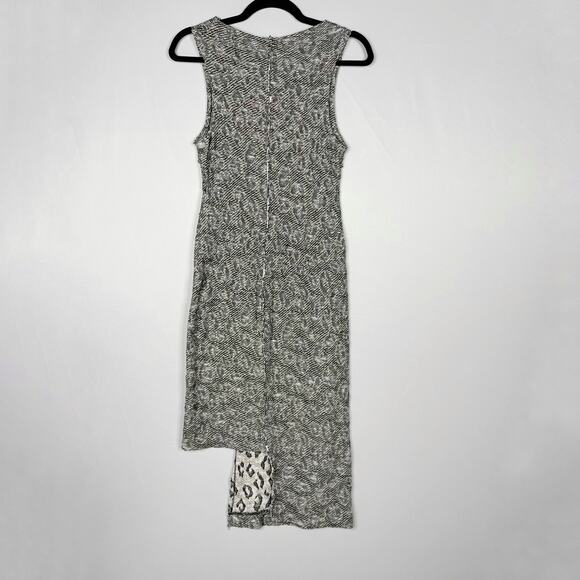 Free People XSmall XS Gray Cora Asymmetrical Jacquard Sweater Dress Cowl Neck - Picture 2 of 12